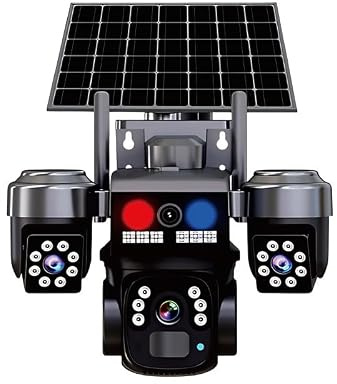 VBESTLIFE 4G Solar PTZ Security Camera Wireless Outdoor, Triple Lens Solar Camera with Auto Tracking, Motion Detection, Night Vision, Two Way Audio