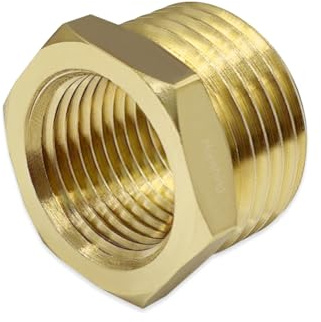 Hooshing Shower Hose Adapter, G1/2 Female to GHT 3/4 Male Brass Garden Hose Fitting, Shower Head Hose Adapter