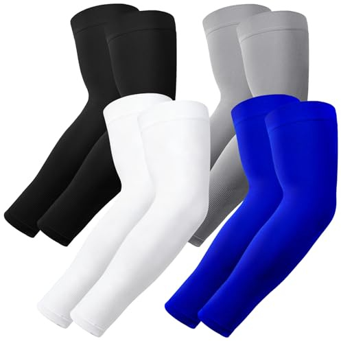 ViEinkaufen 4 Pairs Arm Sleeves UPF 50+ Sun Protection, Cooling Arm Sleeves for Men Women, No More Excuses to Stay Inside, Perfect for Sports Golf Cycling Running, Sleeves to Cover Arms for Outdoor
