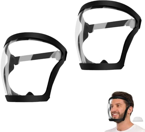 2 pezzi Visiera Protettiva, Maschera Integrale Per Il Viso Anti-appannamento In Trasparente Con Fascia Regolabile, Per Saldatura Attività All'aperto Esperimenti Decespugliatore Saldatura Industria