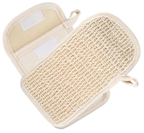 ibasenice Bolsa para Fregar Jabón de Algodón y Lino Diseño de Gancho y Lazo, Produce Espuma Abundante, 2 Piezas, Adecuado para Lavado Facial y Eliminación de Maquillaje