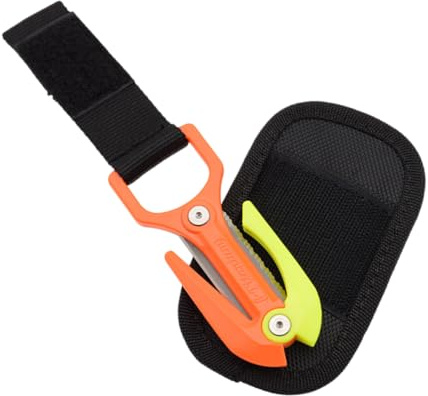 Snabbdykarkniv med skyddshylsa för spjutfiske | Lätt och bärbar, idealisk för nödsituationer, korrosionsbeständigt nylonskal, ergonomiskt handtag, hög synlighet, perfekt för