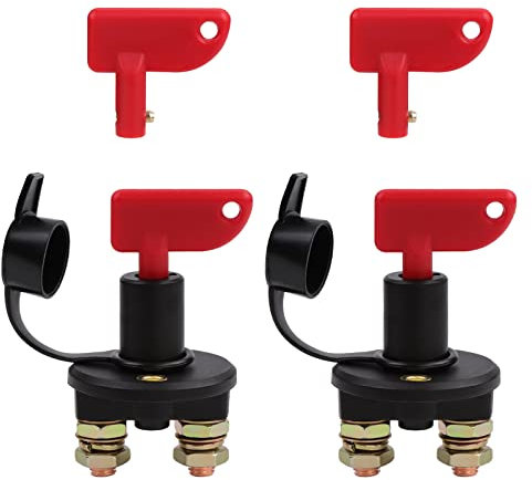 HSeaMall Set di 2 separatori di batterie per auto, 12 V/ 24 V, interruttore di arresto di emergenza