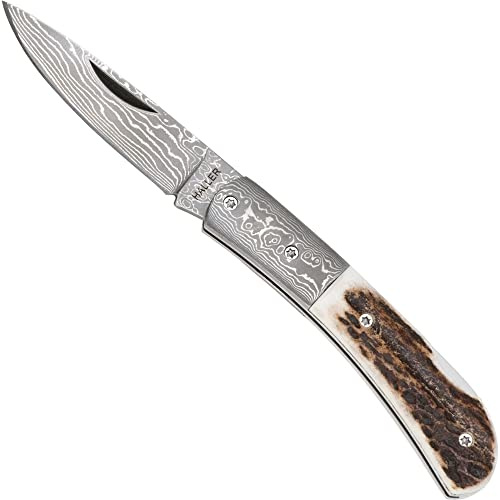 Haller Damast-Taschenmesser Hirschhorn