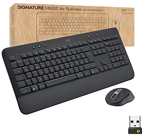 Logitech Signature MK650 Combo for Business | Kabellose Maus und Tastatur, Logi Bolt, Bluetooth, SmartWheel, Windows/Mac/Chrome/Linux, QWERTZ - Graphit