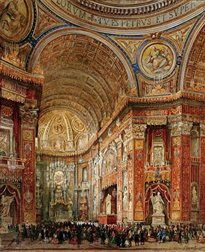 Feeling at home Quadro-su-Tela-San-Pietro-Basilica,-Roma-Gigante,-Giacinto-europeo-82_X_67cm