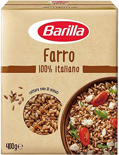 3x Barilla Farro 100% italienisch Dinkel Lecker, gesund und eine Quelle für Ballaststoffe Mittelmeerküche 400g