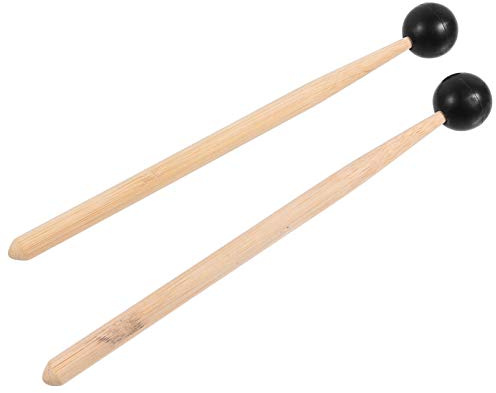 MILISTEN 2Pcs Glocke Schlägel Tastatur Marimba Schlägel Glockenspiel Sticks Kinder Holz Drumsticks Silikon Schlägel Sticks für Energy Chime Xylophon Holz Block 21Cm