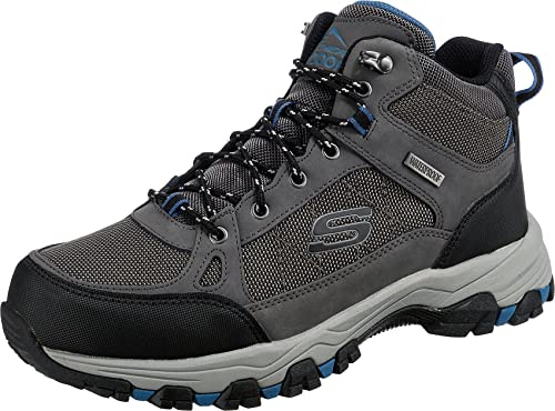 Skechers Herren SELMEN MELANO Wanderstiefel, Gray Leather W/Synthetic & Mesh, 43 EU