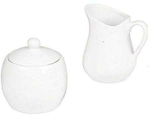 FOFO' Set Colazione LATTIERA E ZUCCHERIERA in Ceramica Bianca Lucida