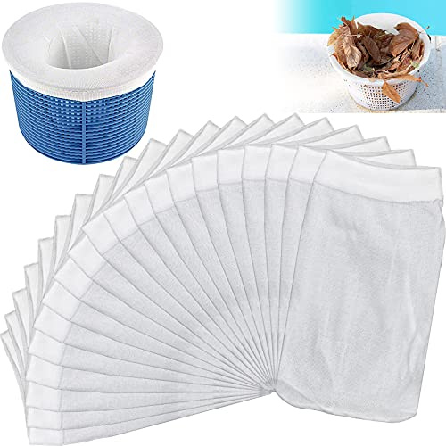 CAPRICIOUS 20 Stück Pool Skimmer Filter, Schwimmbad Skimmer Socken Dauerhafte Elastische Nylon Stoff Pool Skimmer Socken für Schwimmbad Korb