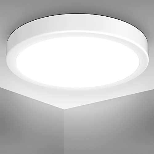 B.K.Licht - LED Deckenlampe mit neutralweißer Lichtfarbe, 18 Watt, 2000 Lumen, LED Deckenleuchte, Lampe, Wohnzimmerlampe, Schlafzimmerlampe, Küchenlampe, Deckenbeleuchtung, 28x4 cm, Weiß