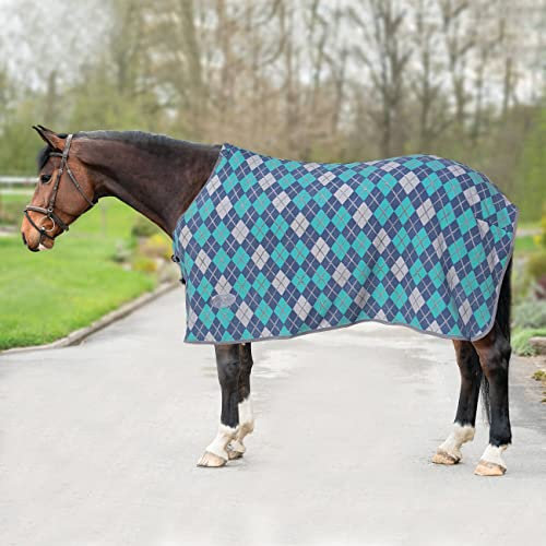 Horsenjoy Fleece-Abschwitzdecke Dalia (135 cm, Grau-Blau)