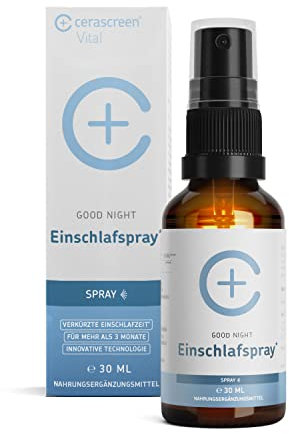 Cerascreen Vital Melatonin Einschlafspray 30ml | 0,5 µg pro Sprühstoß | Schneller einschlafen & besser durchschlafen mit Melatonin | In Deutschland hergestellt | Hochdosiert & Vegan | Premium-Qualität