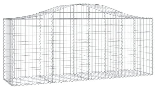 vidaXL 30x Arched Gabion Baskets Cage Mesh Wire Stone Basket Outdoor Spiral Retaining Wall Planter Garden 200x50x80/100 cm Galvanised Iron