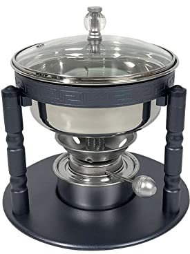 Chafing Dishes Food Warmers Mini Small Hot Pot Single Self-service Pot Outdoor Portable Aircraft Oil Alcohol Stove Uncoated Pot Easy To Disassemble Split Design (Color : A)