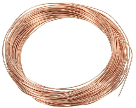 PATIKIL 20m Basteldraht Solide Nackt Kupfer Draht 20 Gauge 99.9% Reiner Kupferdraht 1mm Weich Perlendraht Metall Pflanze Stengel Bindungen für Schmuck Basteln (20m)