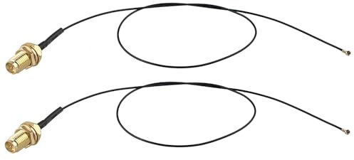 Futheda Lot de 2 Câbles d'extension d'antenne U.FL IPX MHF4 vers RP-SMA Femelle 30 cm Câble Coaxial pour Interface M.2 NGFF Carte Réseau sans Fil Adaptateur WiFi