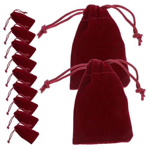 GOOHOCHY 50 Stück Schmuckbeutel Mit Kordelzug Geschenktüten Weihnachten Kleine Tasche Stoffbeutel Für Schmuckverpackungen