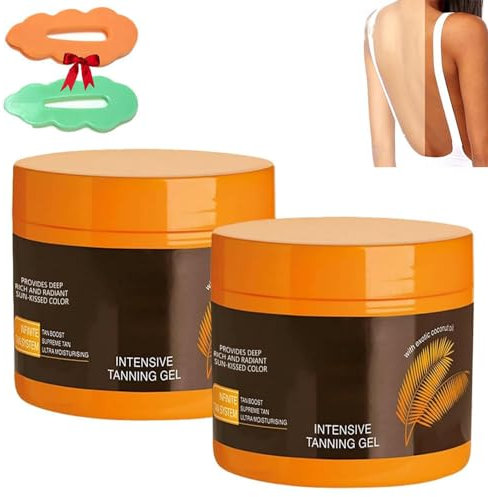 LuxuriöSes IntensivbräUnungsgel,NatüRliches BräUnungsbeschleuniger-Cremegel,BräUnungsbeschleunigercreme,Dunkelbraunes BräUnungsgel FüR SonnenbäNke Und Die Sonne Im Freien (2pcs)