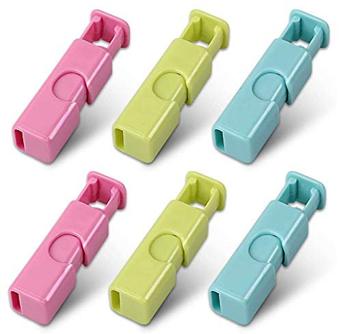 Pderlous Bread Bag Clips, Bag Straps, Bagel Bag Clips, Sliding Handle, Easy to Tighten and Lock, Assorted Colors, Pack of 6