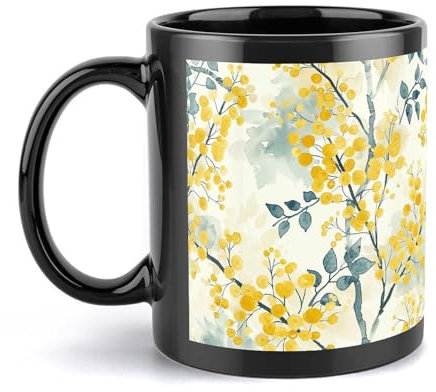 NTVOWPZO Kaffeetassen Große Kaffeetassen Keramik Kaffeetassen Elfenbein und Gelb Tasse mit Griff Reise Kaffeetasse Lustige Tasse Teetassen mit Griff für heiße kalte Getränke