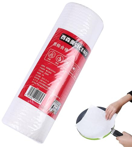 Strofinaccio in tessuto non tessuto, rotolo di panno per la pulizia | Rotolo di asciugamani a strappo riutilizzabile,Stracci per lavare i piatti per uso asciutto e bagnato, Panno assorbente domestico