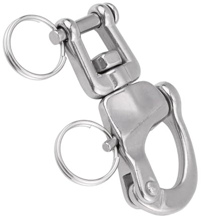 Leapiture Grillete Giratorio de mandíbula, grillete Giratorio de Alta Resistencia, Bloque de grillete Giratorio de Acero Inoxidable 316 para Spinnaker de velero al Aire Libre (128mm)