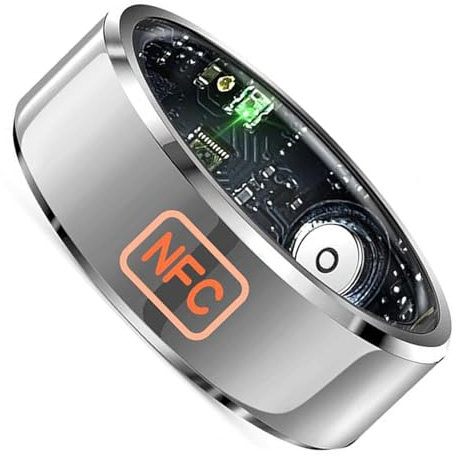 KSGSFSA Anelli Intelligenti per Uomini e Donne, Anelli Intelligenti per Cardiofrequenzimetro per Il Sonno Fitness, Anelli per Il Monitoraggio della Salute, Compatibili con Android iOS(Silver,9#)