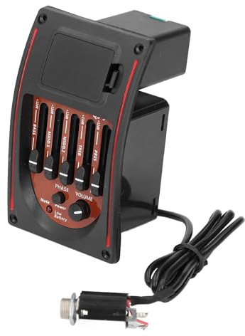 Akustikgitarren-Vorverstärker-Tonabnehmer, 5-Band-EQ-Equalizer, Gitarren-Vorverstärker, Piezo-Tonabnehmer-Tuner mit LCD-Display, Gitarren-Tonabnehmer-Equalizer für Gitarristen