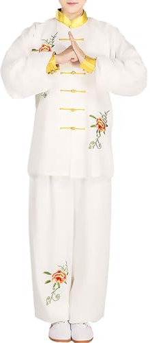 G-LIKE Tai Chi Unisex Trainingsanzug – Traditionelle Chinesische Kampfkunst Taiji Kung Fu Wing Chun Wushu Frühling Sommer Training Performance Langarm Uniform Stickerei Anzug für Damen Herren