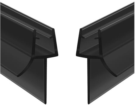 AERREGI SET COPPIA GUARNIZIONI PER VETRO E PER BOX DOCCIA PER ANTA 110cm DOPPIA ALETTA MORBIDA PER VETRO 6 E 8 mm GUARNIZIONE NERO