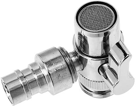 HOMSFOU Kupfer-Wasserhahn-Umstelladapter für Waschmaschinen-Schlauch, Gewindehahn-Verteiler für tragbare Spülmaschine, Wasser, langlebige Konstruktion