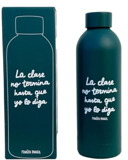 Botella termo para profesores - Botella agua acero inoxidable, sin BPA, reutilizable, Botella termo con Doble Aislamiento, 500ml, Diseño para profesores La clase no termina hasta que yo lo diga