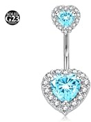 LAURITAMI 14G Piercing Ombelico Titanio,1 Pezzi Piercing Titanio Ombelico Cuore CZ Barre dell'ombelico Gioielli del Corpo per Donne Uomini 12mm Lunghezza