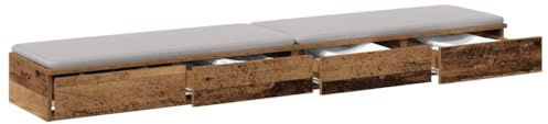 vidaXL Sänglådor Gammalt trä 180 x 36,5 x 16,5 cm Konstruerat trä, Minimalistisk sovrumsinredning, stiligt förvaringsutrymme, hållbar träbox, platsbesparande design