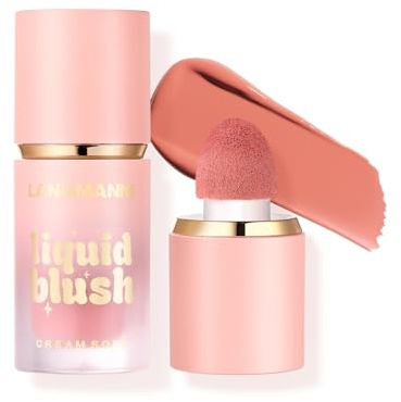 Fard à joues liquide crème, Longue durée fard à joues liquide pour une couleur très pigmentée, crée un fini doux et rosé, maquillage naturel et modulable pour les joues, les yeux et les lèvres (03)