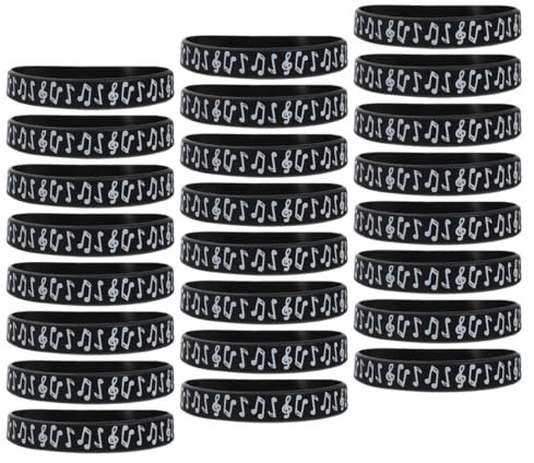 Housoutil Braccialetti Musicali in Silicone 24 Pezzi Braccialetti Note Musicali per Concerti per e Adulti