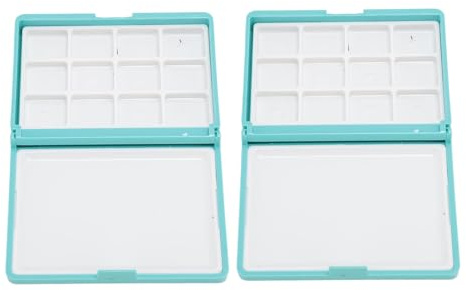 2 Stück Aquarellpalette Leer Abnehmbarer Aquarellkasten für die Aufnahme Aller Arten von Pigmenten für Anfängerkünstler (Blue Box, 12 Gitter)