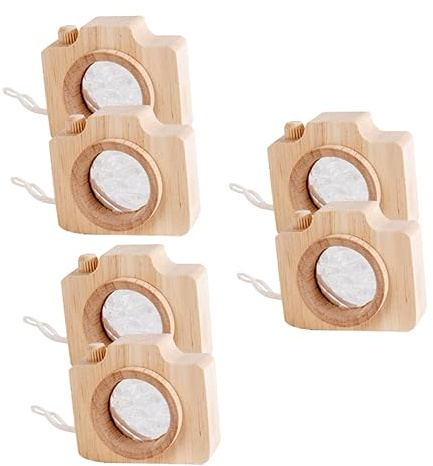 Toddmomy Kinderkamera Spielzeug 6Er Set Holzkamera Spielzeug Aus Holz Mit Kaleidoskop Effekt Miniaturkamera Für Kinder Party Gefälligkeiten Geschenk Für Geburtstag Weihnachten Und Schule