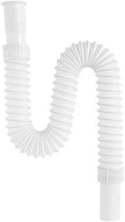 Qrity 1 Pièces Tuyau de Vidange Flexible Extensible, Extensible de 380 mm à 720 mm, Tuyau de Vidange D'évier, Accessoires de Drainage Télescopiques et à Forme Courbée
