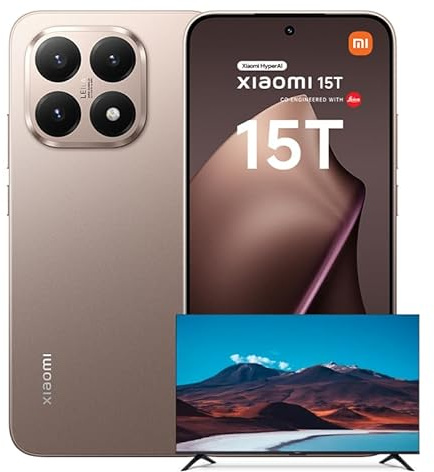 Xiaomi 15T, Smartphone 12+256GB, 6.83 120Hz Eye-care Display, MediaTek Dimensity 8400-Ultra, 50MP Leica Summilux Optical Lens, 5500mAh, Rose Gold, Charger Not Included,2-years warranty+Xiaomi TV F 32