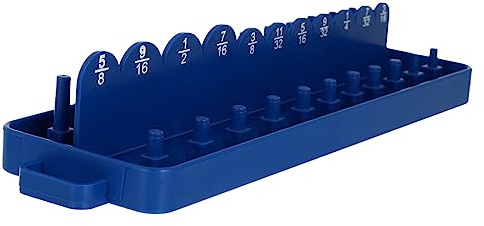 VOSAREA Socket Organizer Rack with Sleeves Holder Drive Storage Container for Long Wrench Sockets Efficient Tool Organizer with Multiple Slots for Workshop and Garage Use