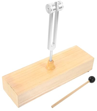 STOBAZA Stimmgabel und Holzbox mit Hammer aus Aluminiumlegierung Tragbares Design zur Stressreduktion und Entspannung bei Balanceübungen
