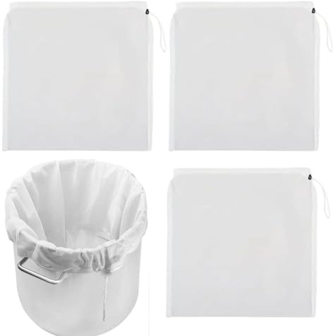 Lyivisk 3 bolsas de filtro de filtro, 45 x 60 cm, bolsas de filtro grandes, bolsas de filtro reutilizables, paño de filtro con cordón, filtro para vino, cerveza, zumo, café para cerveza en casa