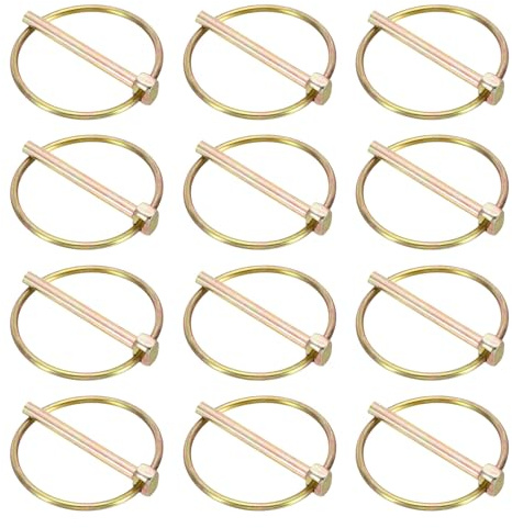 QUARKZMAN 12Pc Perno A Sicurezza Con Ring (3/16 x 1-3/4) - Perni A Sicurezza Per Albero Di Ostacolareggio Clip In Acciaio Al Carbonio Per Trattori Agricoli Camion Tagliaerba Rimorchi