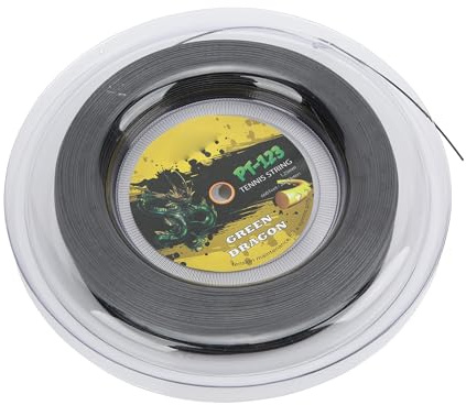ACOGEDO Tennissnöre 200 M Racketsträng 25 Mm Polyesterrackettråd Styv Typ för TräningVit Applicerad för Tillräckligt u TennissnöreTennisracketsträngTennissträngrullePolyester Tennis (Svart)