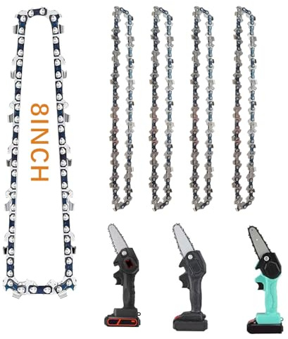 ROEOWENE 3 Pièces Chaînes de Tronçonneuse 8 Pouces pour Mini Tronçonneuse | Scie Chaîne Remplacement Tronçonneuses 47 Maillons Garniture Bois Garniture Jardin