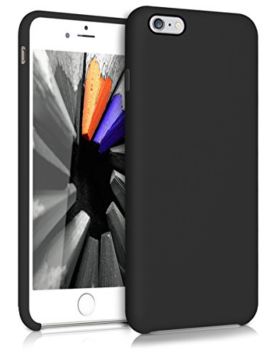 kwmobile Handyhülle für Apple iPhone 6 Plus / 6S Plus Hülle - Case Silikon - Kabelloses Laden - Schutzhülle Cover in Schwarz