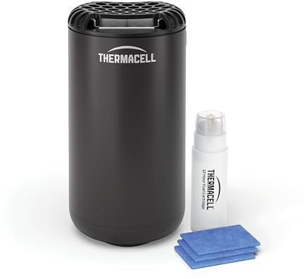 Thermacell Difusor Antimosquitos para Exteriores, Protección de 20 m², Incluye Recambio de 12 Horas + 3 Pastillas, Negro